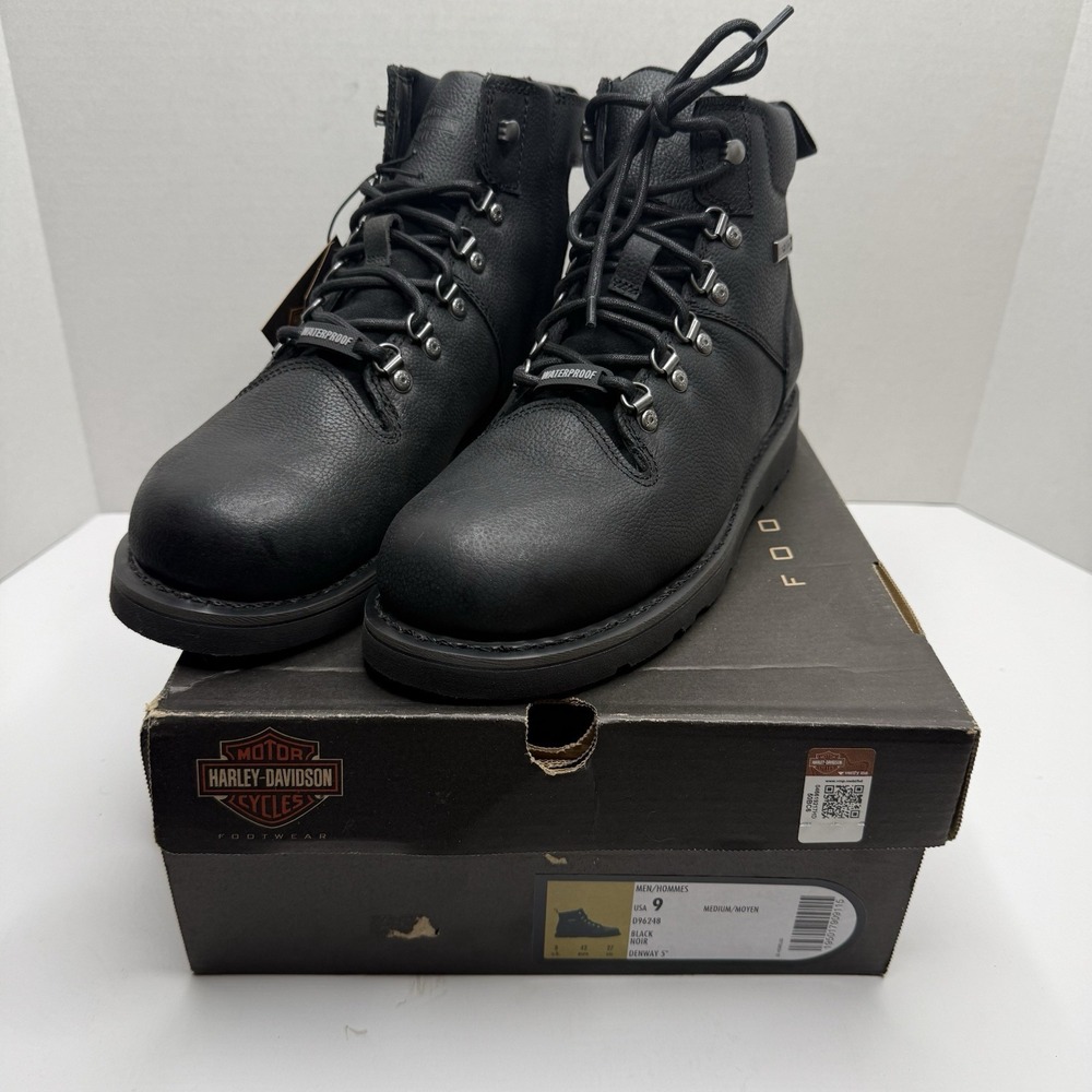 Harley-Davidson Denway 5” Waterproof Boots Men’s 9M Black D96248 New
